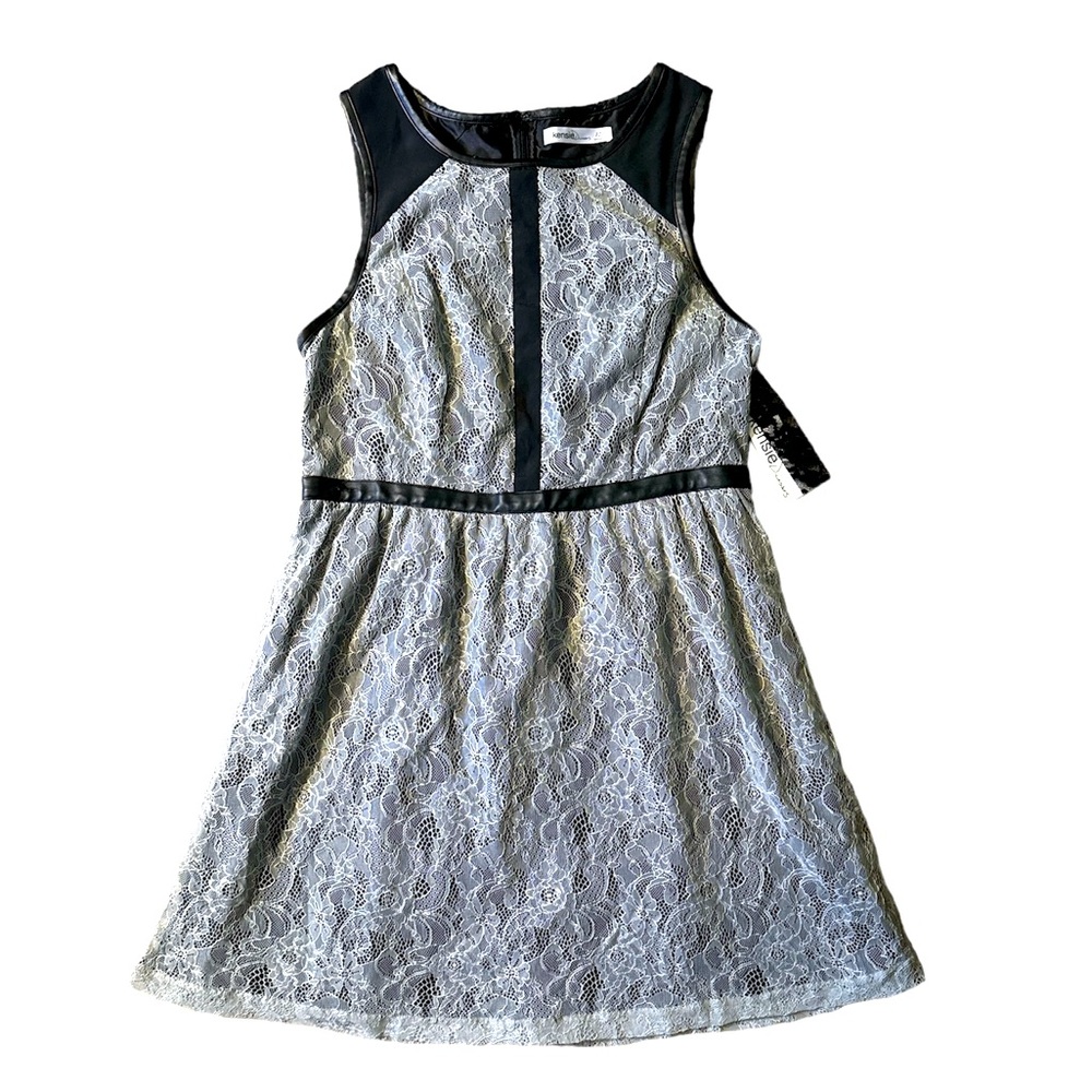 Kensie Fit & Flare Black & White Lace Dress Size 12 Large